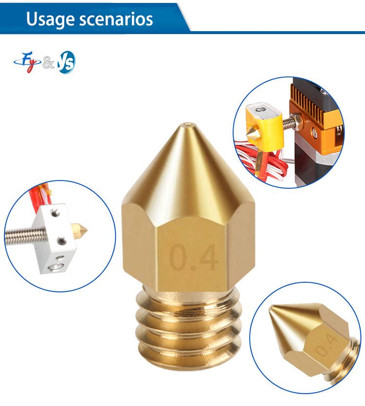3D Printer Extruder - 10Pcs 고정밀 MK8 뾰족한 황동 노즐