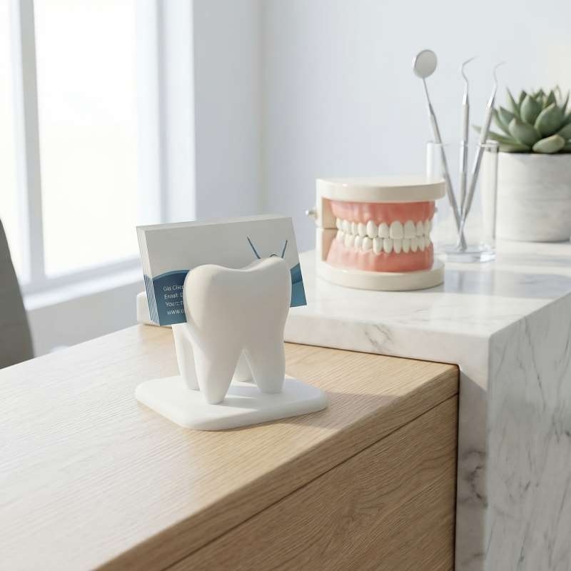 3D Printing Examples - 3D 프린팅된 치아 모양 명함 홀더