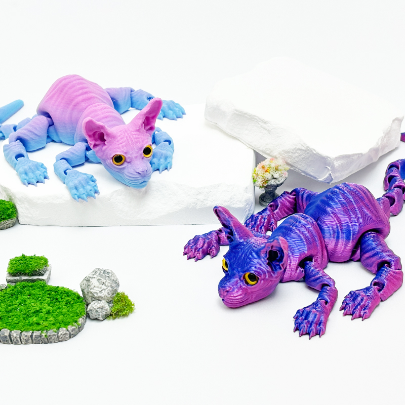 유연한 관절을 갖춘 현실적인 3D 프린트 스핑크스 고양 - 3D Printing Household Items 리뷰 및 가격