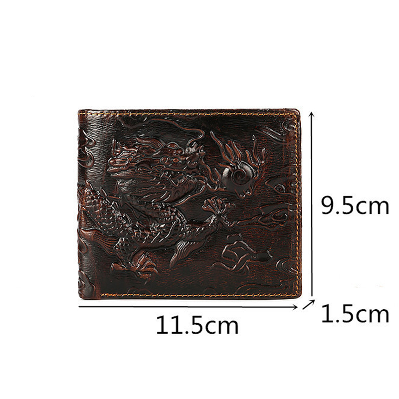 고품질 정품 가죽 짧은 지갑 3D 드래곤 스타일 카드  - 3D Printing Foto 리뷰 및 가격