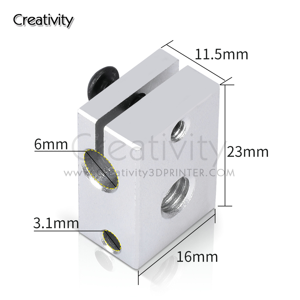 V6 PT100 히터 블록 도금 구리 황동 3D 프린터 - 3D Printing Titanium 리뷰 및 가격