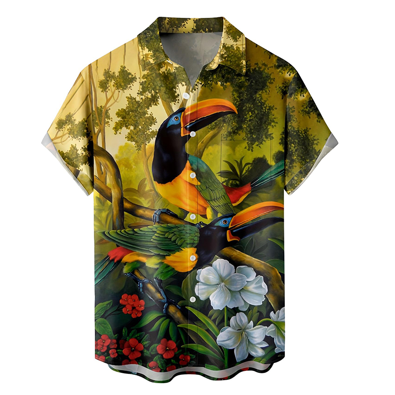 남성용 동물 기타 3D 프린트 셔츠, 열대 하와이안 캐 - 3D Printing Guitar 리뷰 및 가격