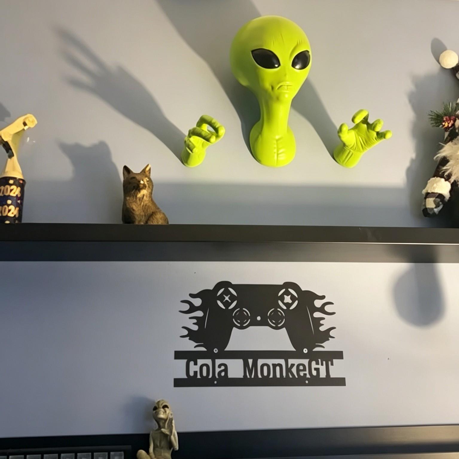 1개의 녹색 외계인 펜던트, 3D 외계인 조각 벽 장식 - 3D Printing Room 리뷰 및 가격