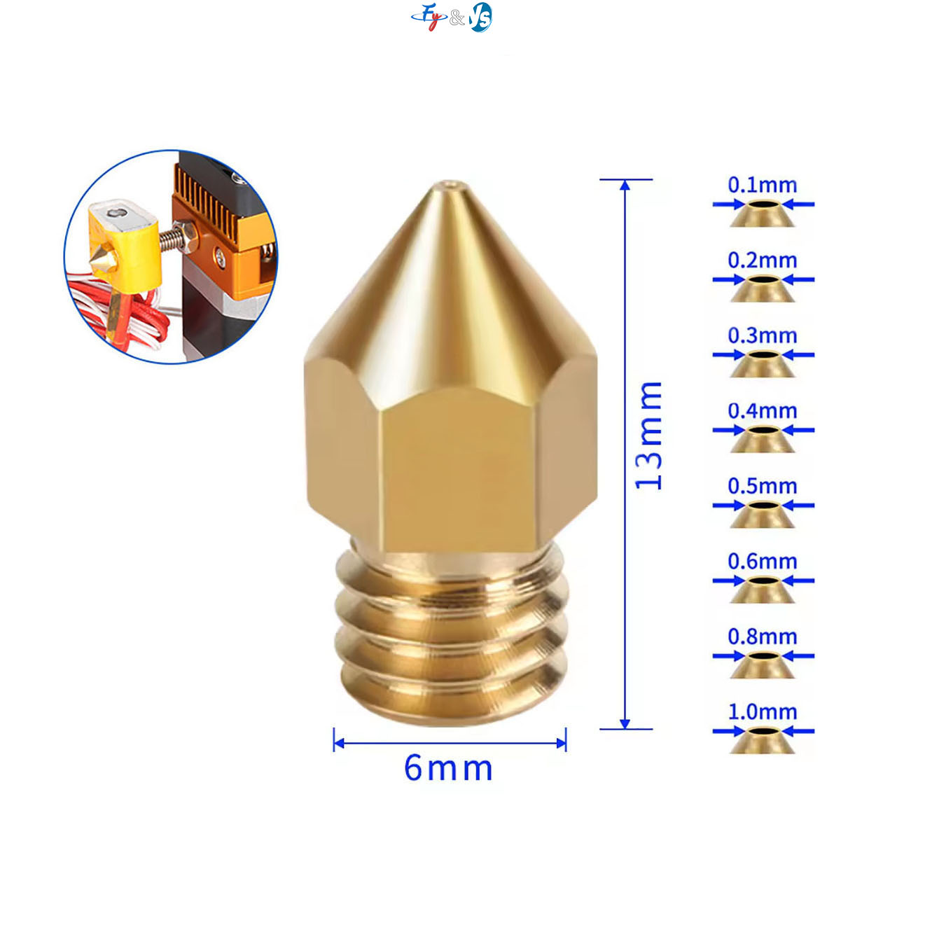 10Pcs 고정밀 MK8 뾰족한 황동 노즐 3D 프린터 - 3D Printer Extruder 리뷰 및 가격