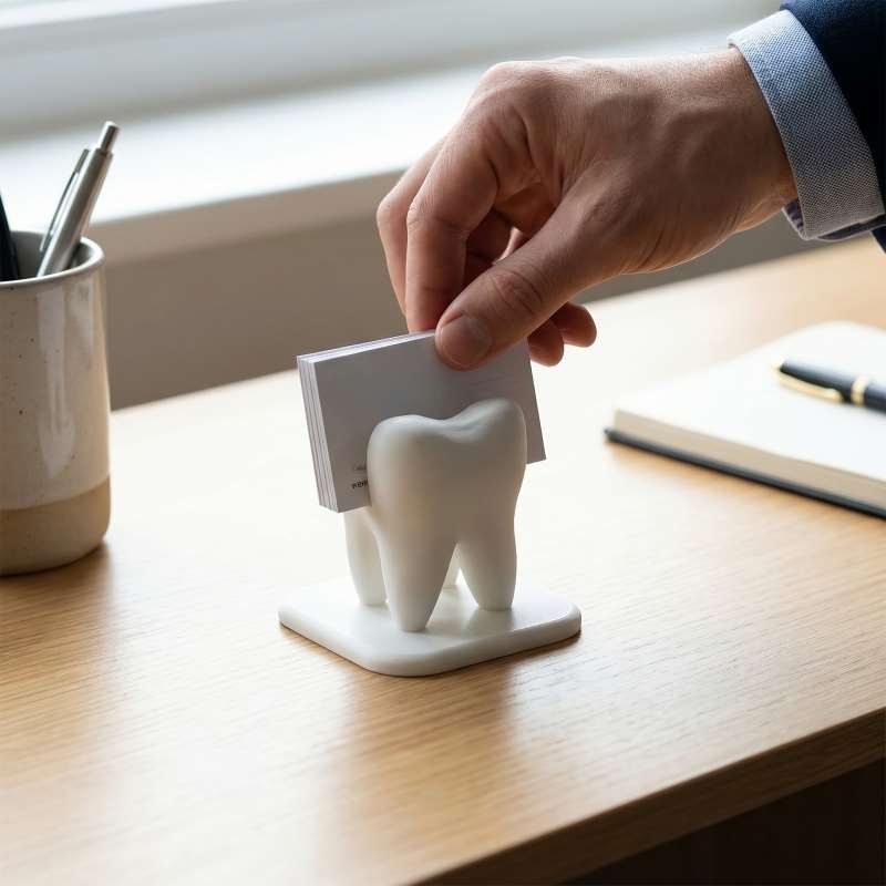 3D 프린팅된 치아 모양 명함 홀더 치과 진료소 접수  - 3D Printing Examples 리뷰 및 가격