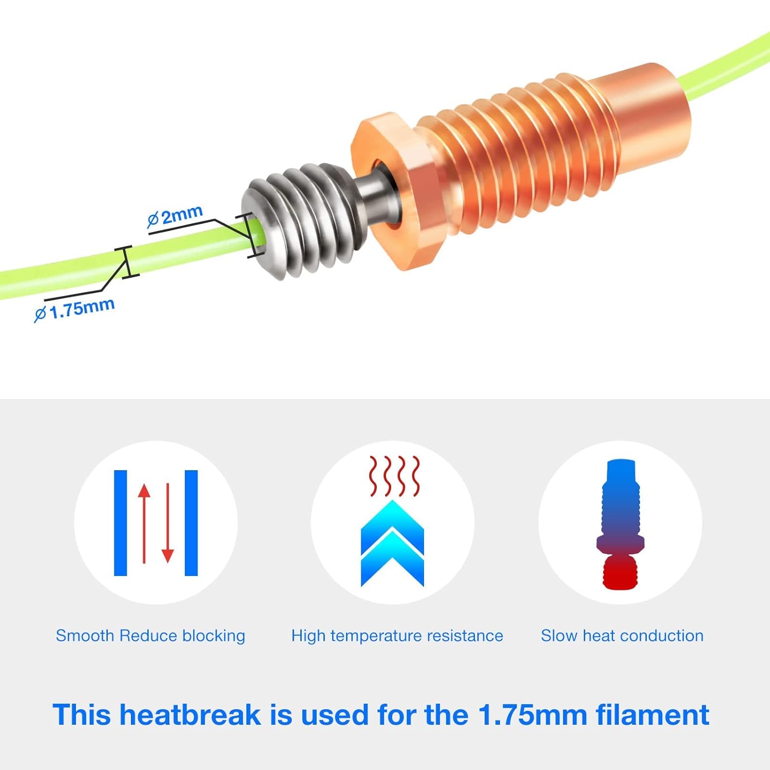 2PCS E3D V6 Hotend Heatbreak V - 3D Printing Titanium 리뷰 및 가격