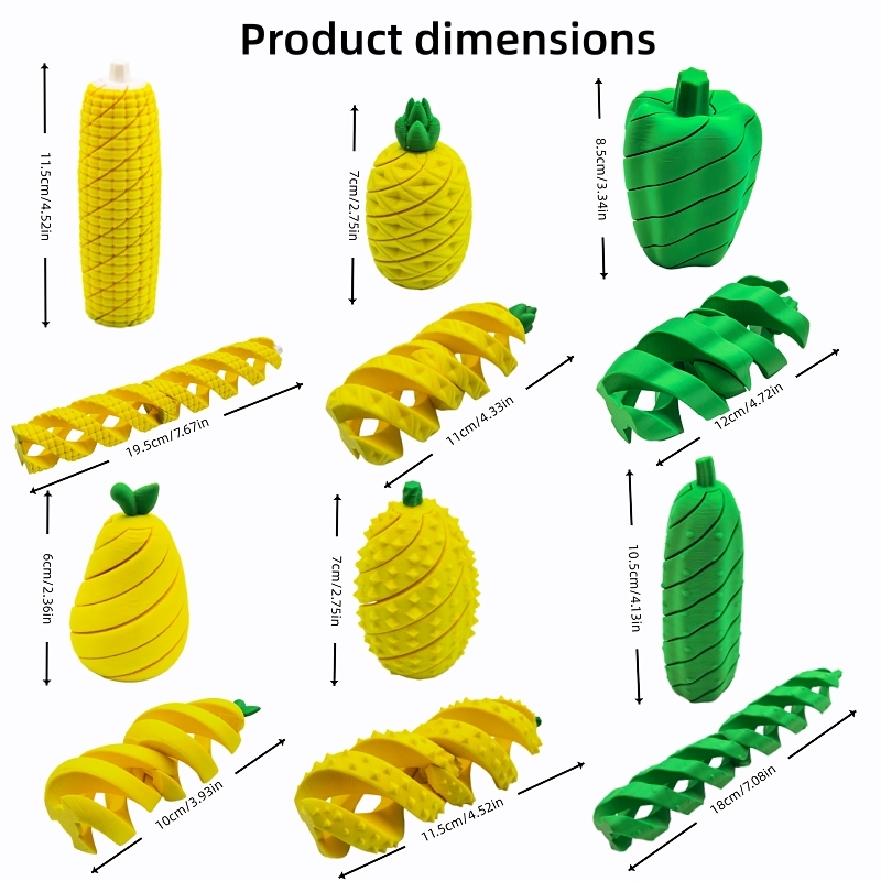 3D 프린팅 과일 및 채소 스트레스 해소 장난감 시리즈 - 3D Printing Household Items 리뷰 및 가격